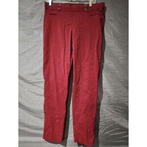 89th & Madison Red Pull-On Trousers Stretch Pants Size L-XL